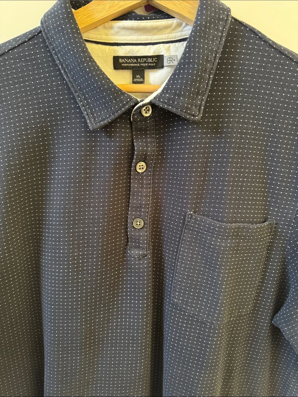 Banana Republic Navy Microdot Polo Shirt